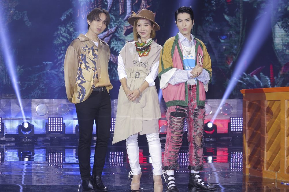 林宥嘉（左起）、Lulu、蕭敬騰一起主持《聲林之王》。（資料照片）