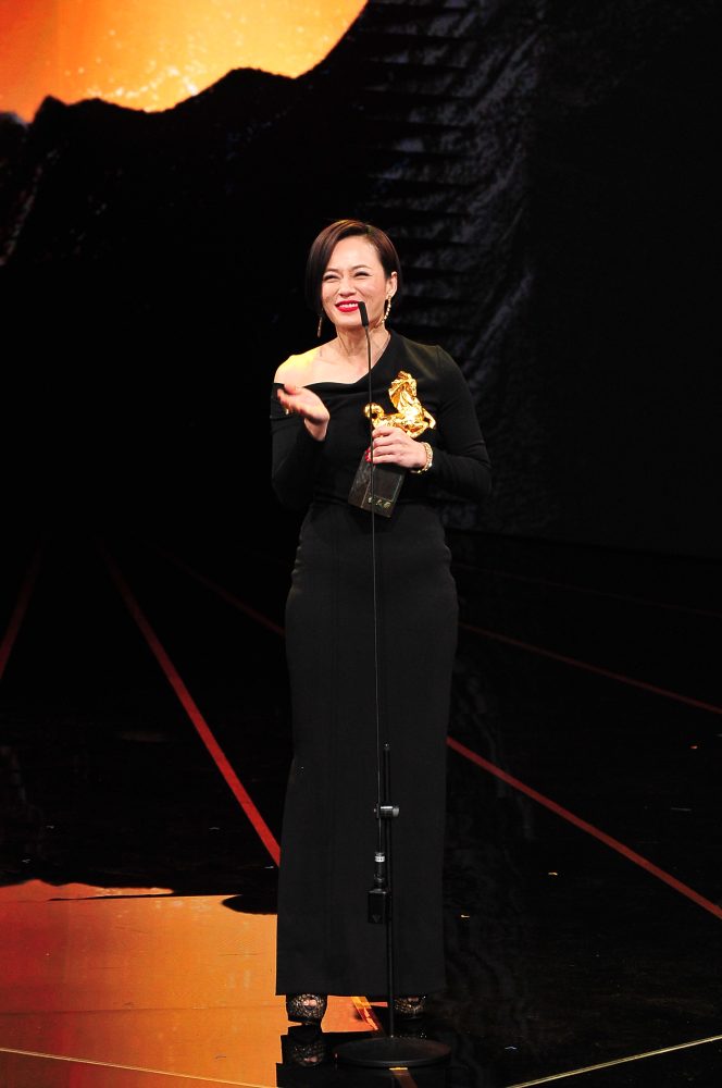 楊雁雁榮獲最佳女主角獎，拿下金馬獎第二高收視率。（台視提供）