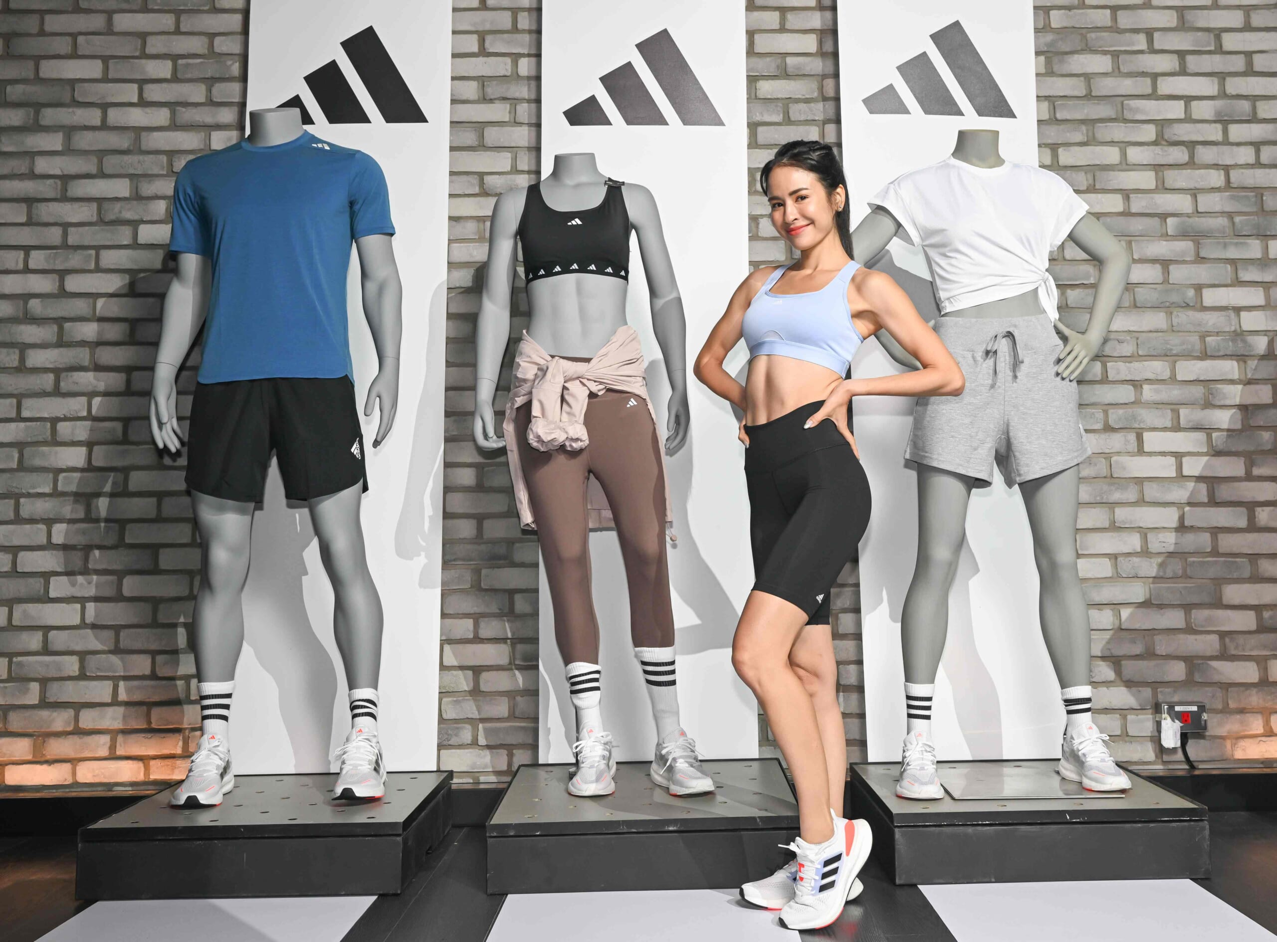 雷艾美穿著adidas訓練服飾與PUREBOOST鞋款，體驗adidas Training Academy女性專屬訓練課程。（adidas提供）