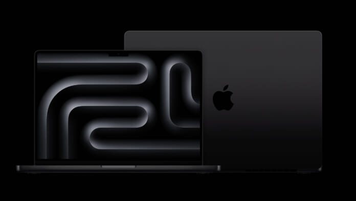 Apple 今日發表搭載新一代 M3 晶片的 MacBook Pro，新色太空黑相當吸睛。（Apple提供／古明弘台北傳真）