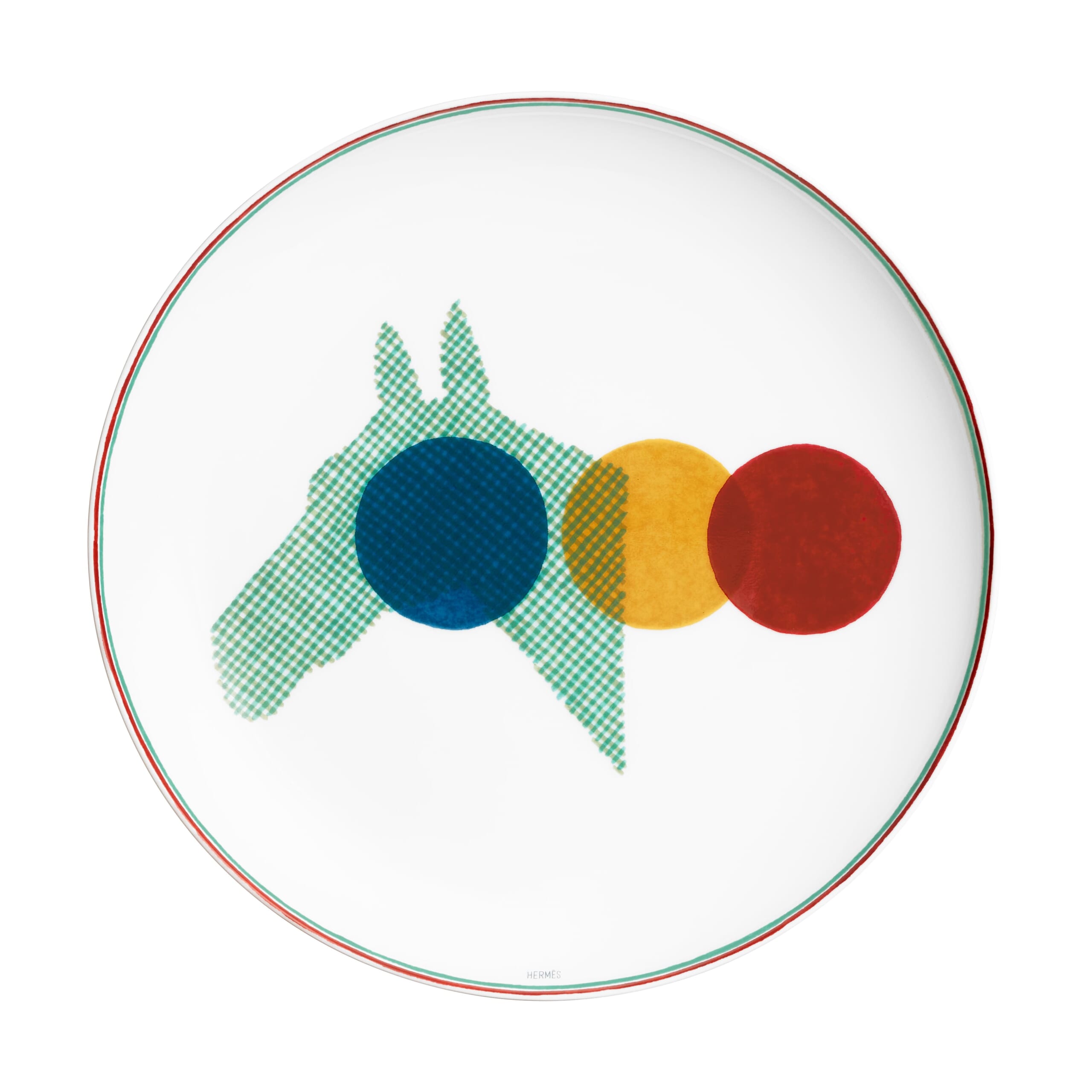 愛馬仕 Saut Hermes跳躍的愛馬仕餐瓷系列馬匹圖案圓盤，6950元。（愛馬仕提供／古明弘台北傳真）