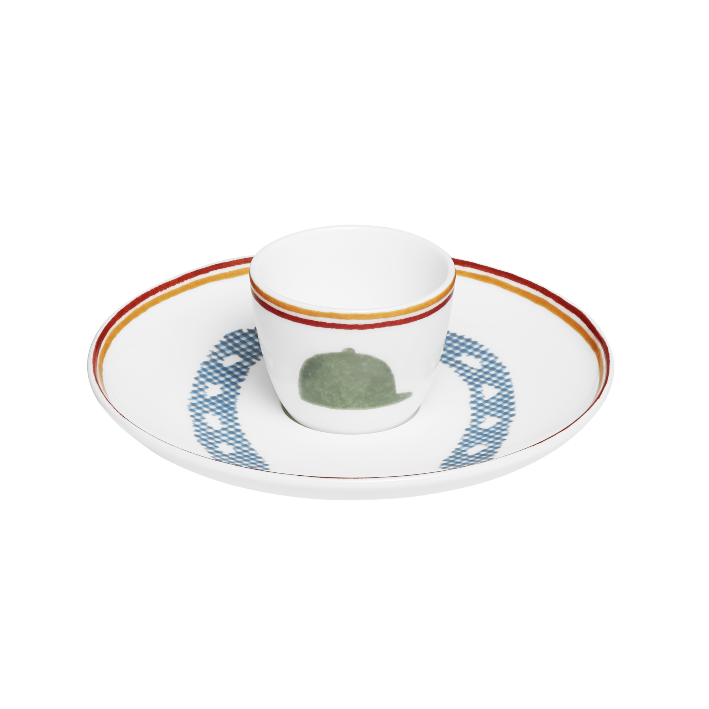 愛馬仕 Saut Hermes跳躍的愛馬仕餐瓷系列蛋杯杯盤組，6950元。（愛馬仕提供／古明弘台北傳真）