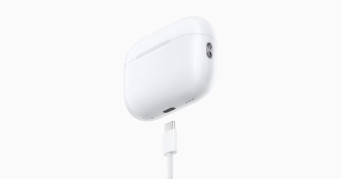 Apple蘋果無線耳機AirPods Pro (第二代），電池續航力比前代延長了 33%。（Apple提供／古明弘台北傳真）